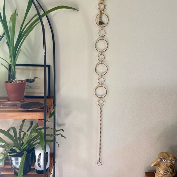 Mudd Y2K Gold Brass Hoop Loop Chain Belt - Picture 6 of 7